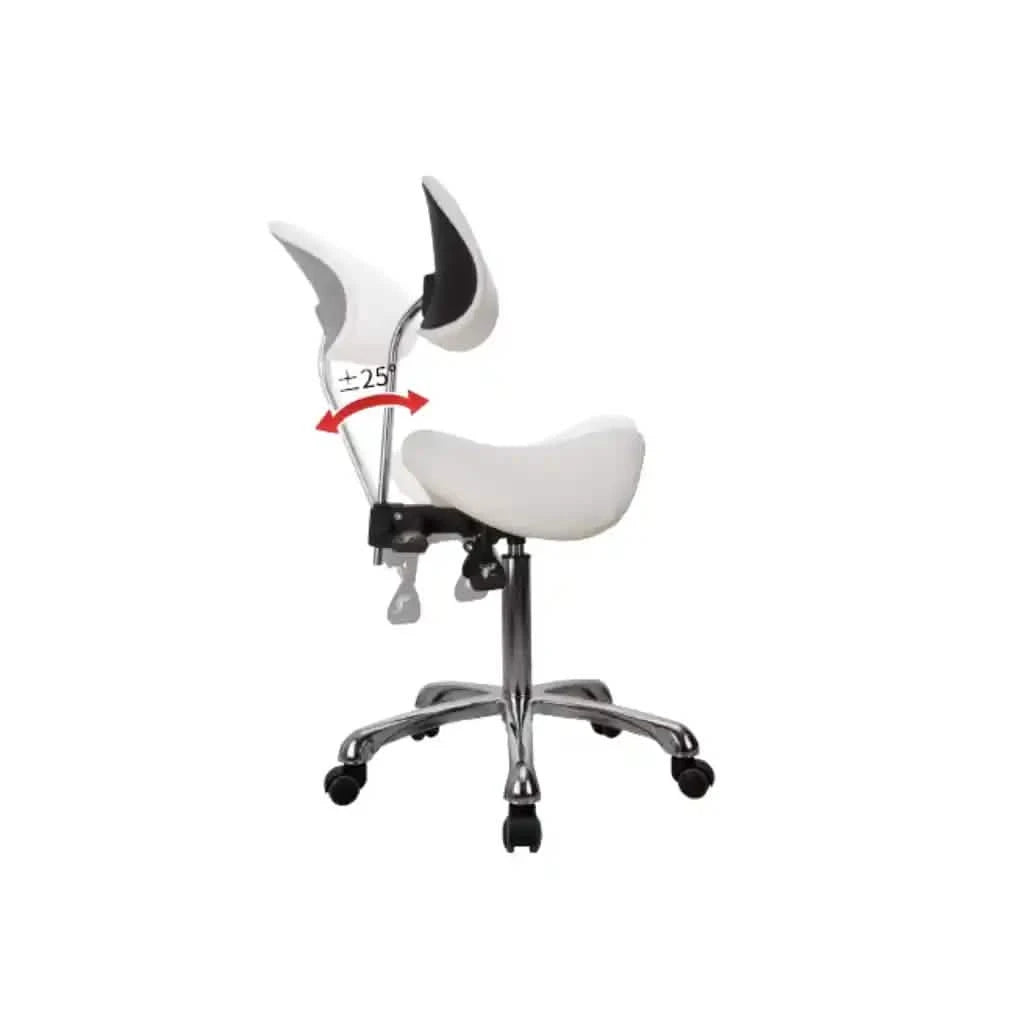 Stool 1025A White Saddle Stool Adjustable saddle